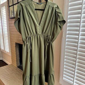 Dokotoo Olive Dress w/ Adjustable Waist